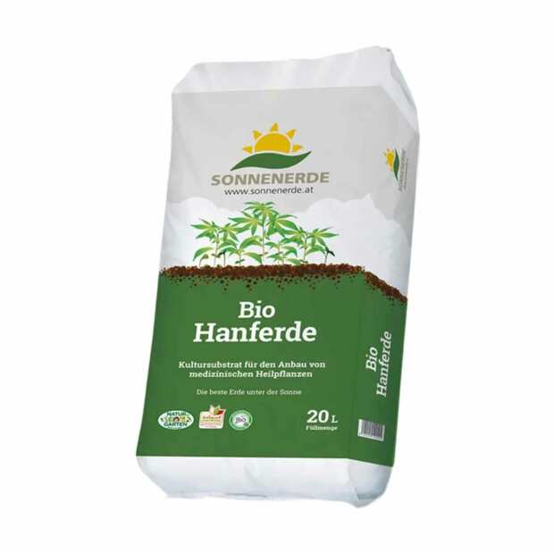 Bio Hanferde von SONNENERDE | Living Soil Grow Erde | Torffrei |  20 Liter