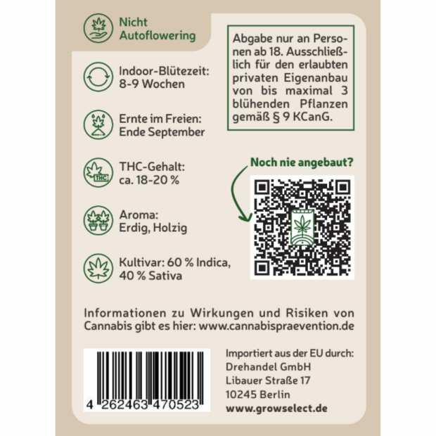 White Widow | Feminisierte Cannabissamen von GrowSelect | 3 Hanfsamen