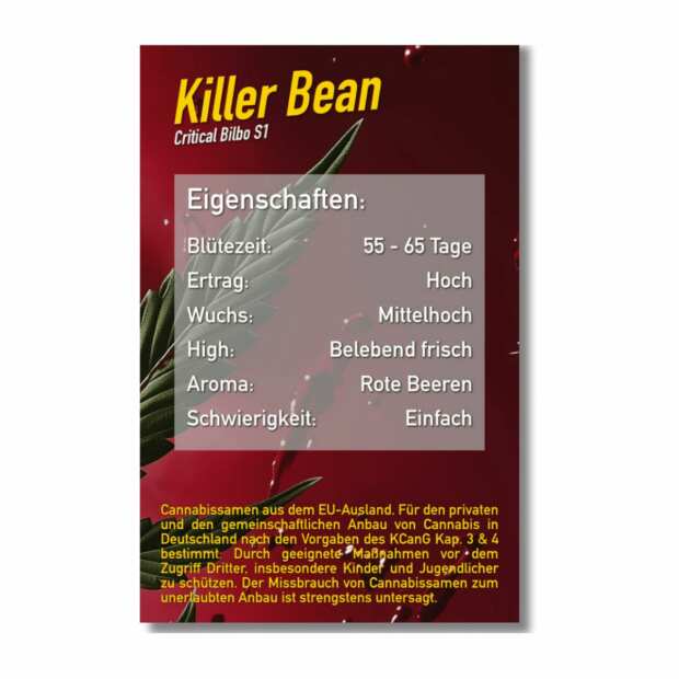 Killer Bean | Feminisierte Cannabissamen von Dope Seeds | 6 Hanfsamen